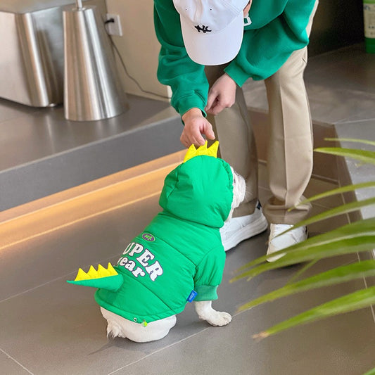 ドッグ冬用恐竜コート