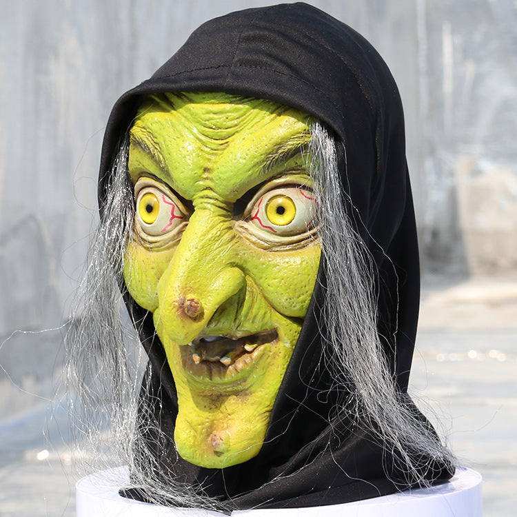 ハロウィン緑顔魔女仮面
